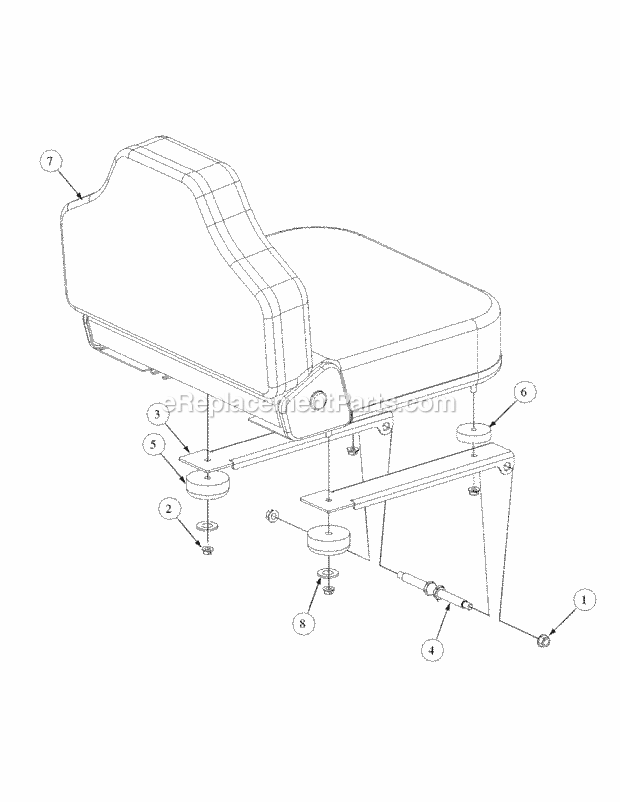 Seat Assembly Diagram and Parts List for M50-KHS 53AB5BBP750-23HP-OHV Cub Cadet Lawn Tractor